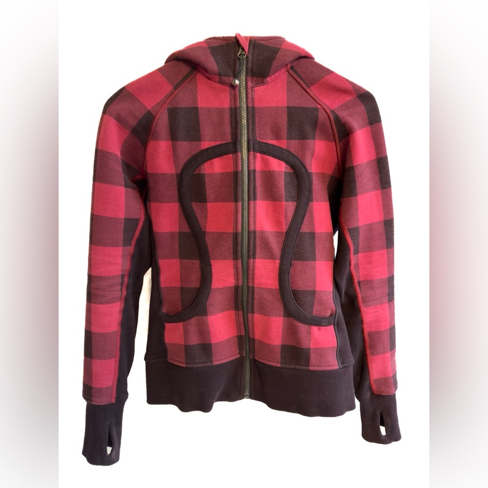 Lululemon RARE buffalo plaid Scuba Hoodie size 4